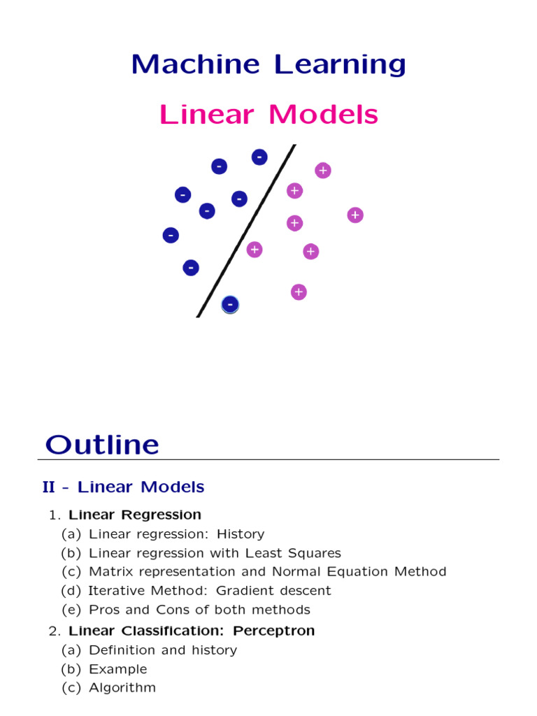 3 ML Linear Models Regression | PDF | Least Squares | Regression Analysis