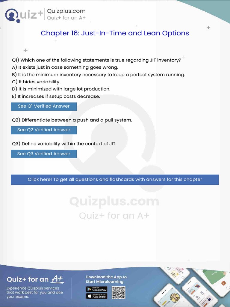 Which One of the Following Statements is True Regarding Jit Inventory ...