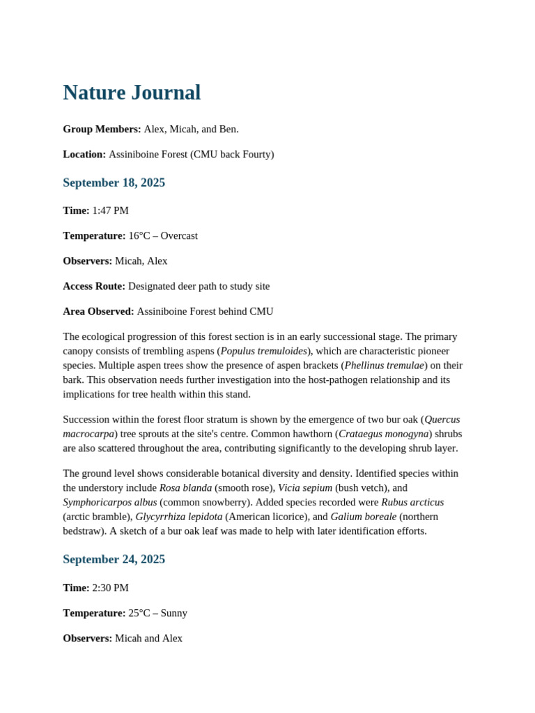 Nature Journal Good Copy | PDF | Shrub | Trees