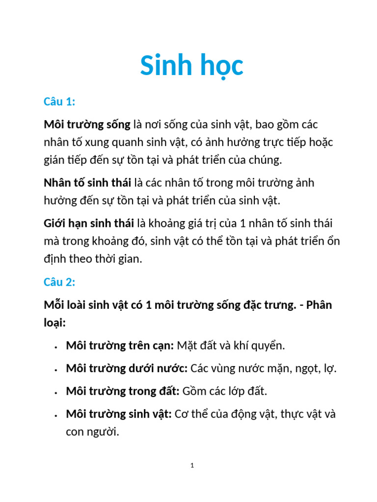 Sinh học | PDF