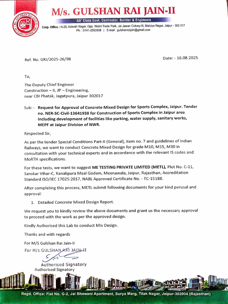 Letter For Mix Design | PDF