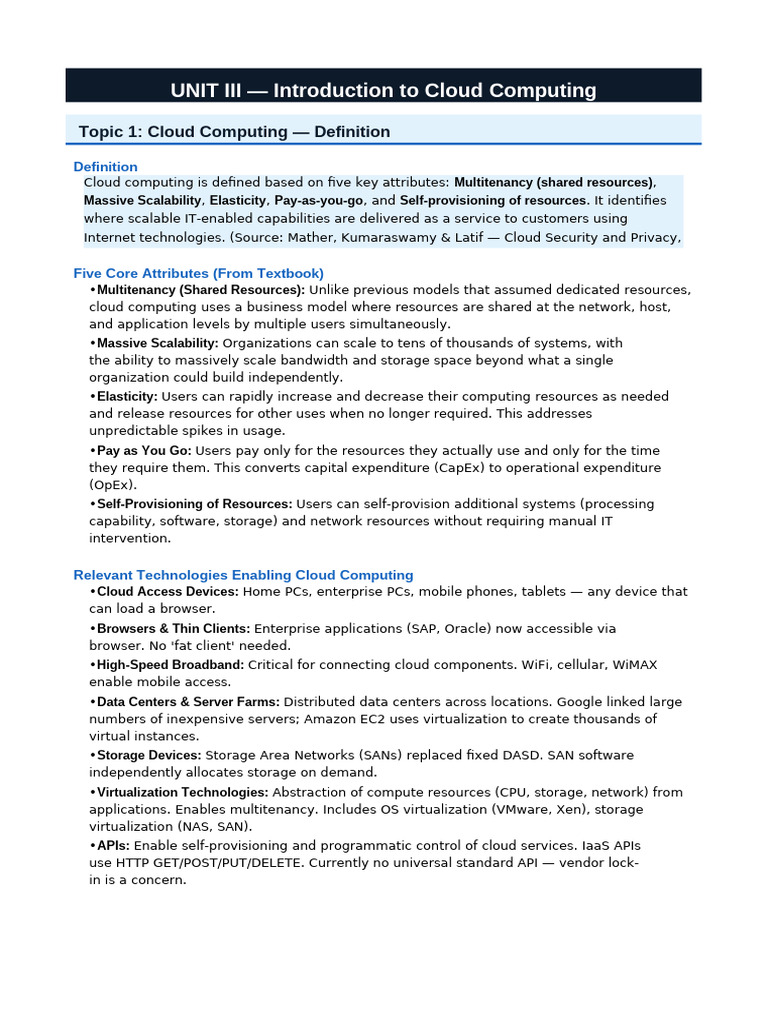 Cloud Computing Notes Unit3 4 | PDF | Cloud Computing | Virtual Machine