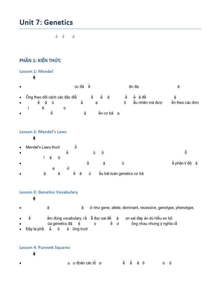 Unit 7 Genetics Notes Revised Vi | PDF