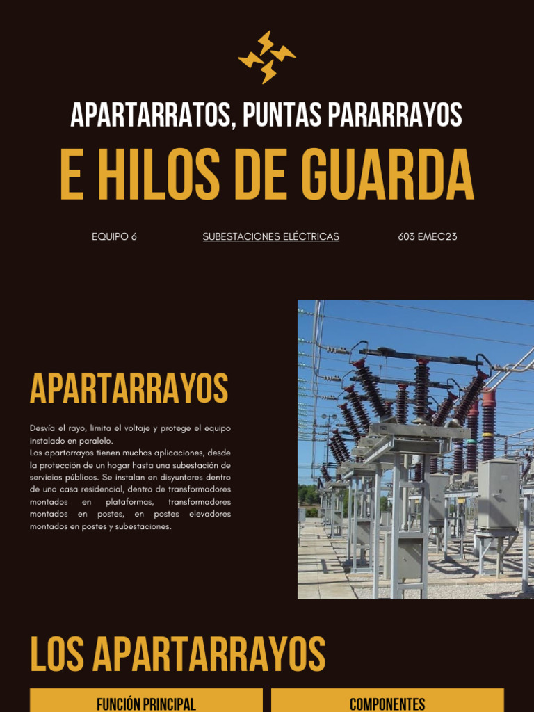 Apartarrayos, Punta Pararrayos e Hilos de Guarda - MSUE R.A 1.2 | PDF ...