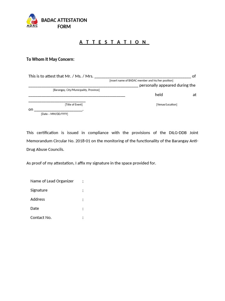 Attestation Form | PDF