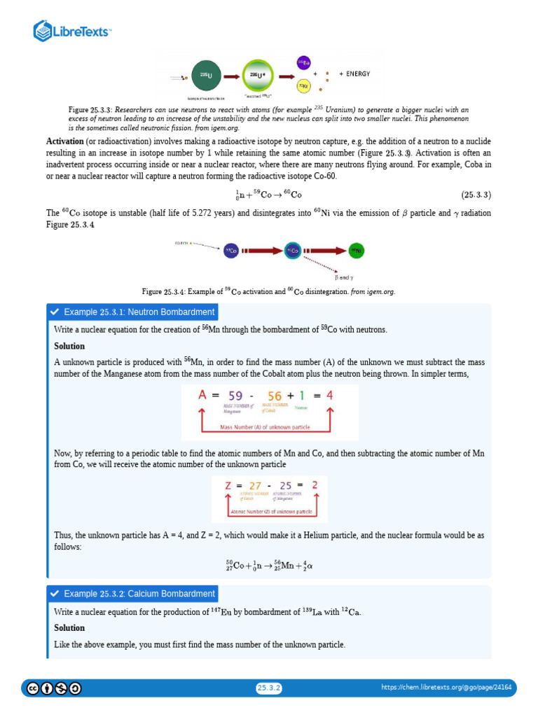 Activation: Example: Neutron Bombardment | PDF | Radioactive Decay ...