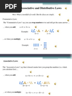 Commutative, Associative and Distributive Laws