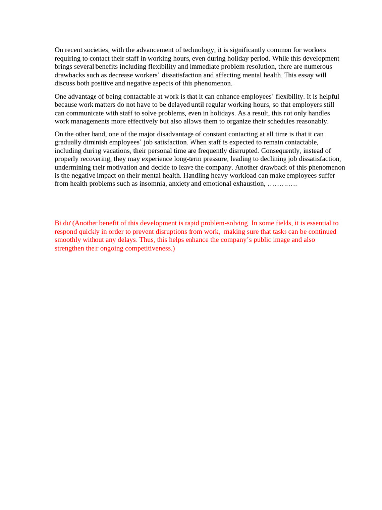 Employee Being Contactable | PDF