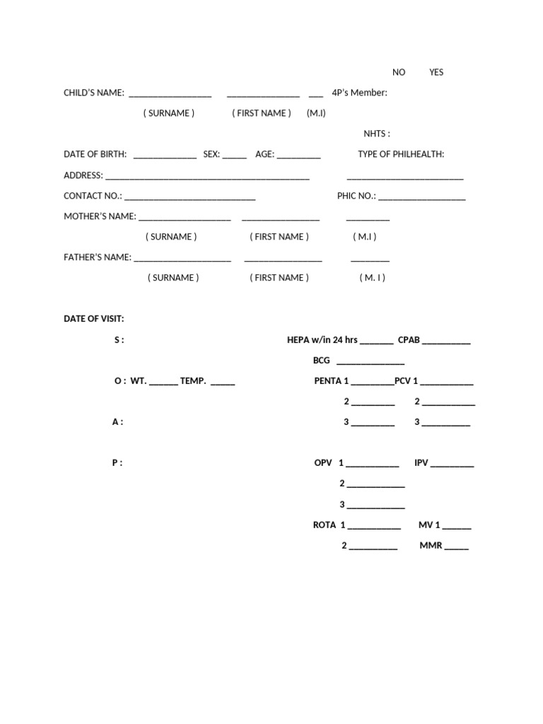 BHW'S Form | PDF