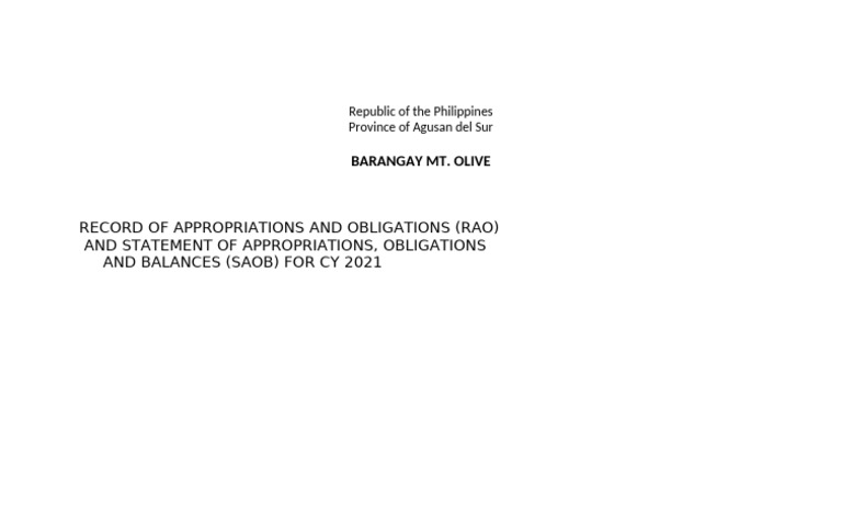 Republic of The Philippine6 BARANGAY SAOB | PDF