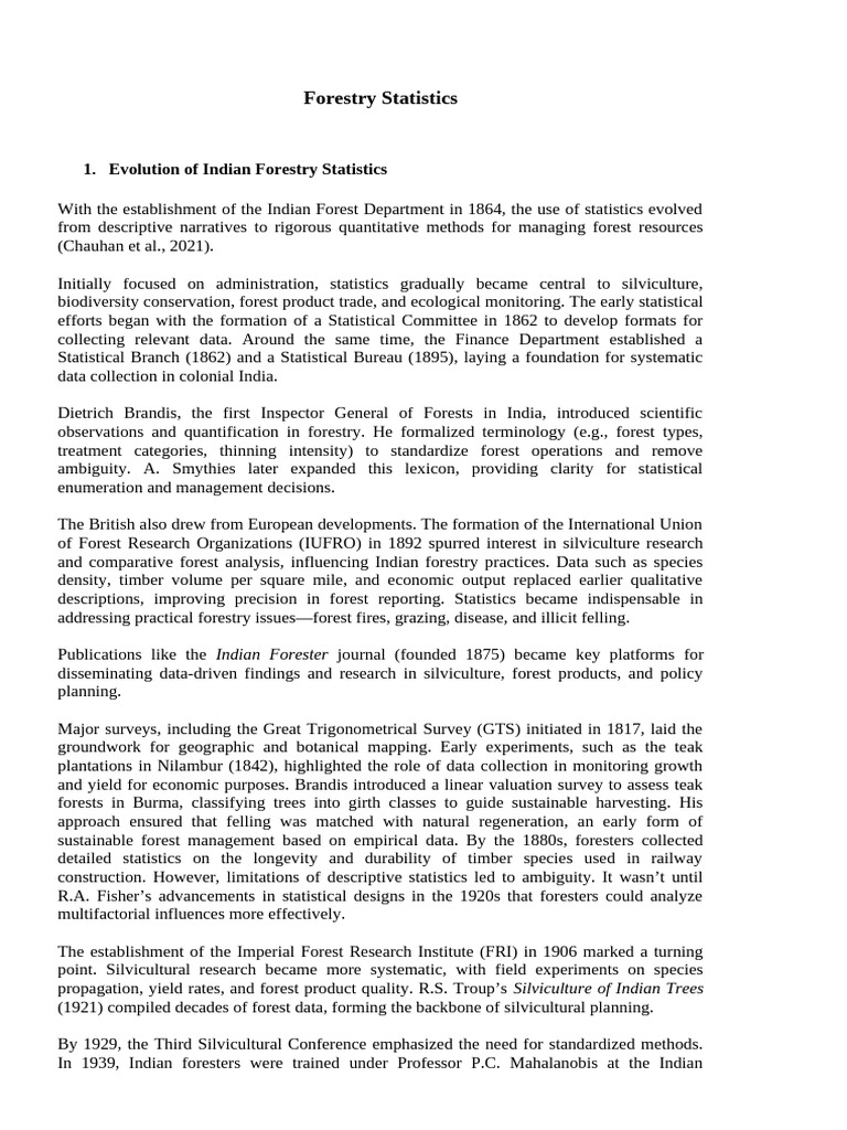 Forestry Statistics | PDF | Biodiversity | Protected Area