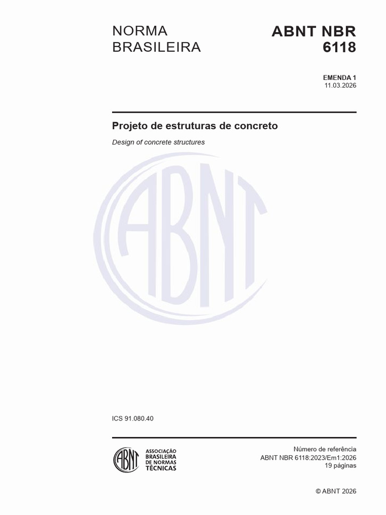 Emenda NBR 6118 2026 - Projeto de Estruturas | PDF | Emenda ...