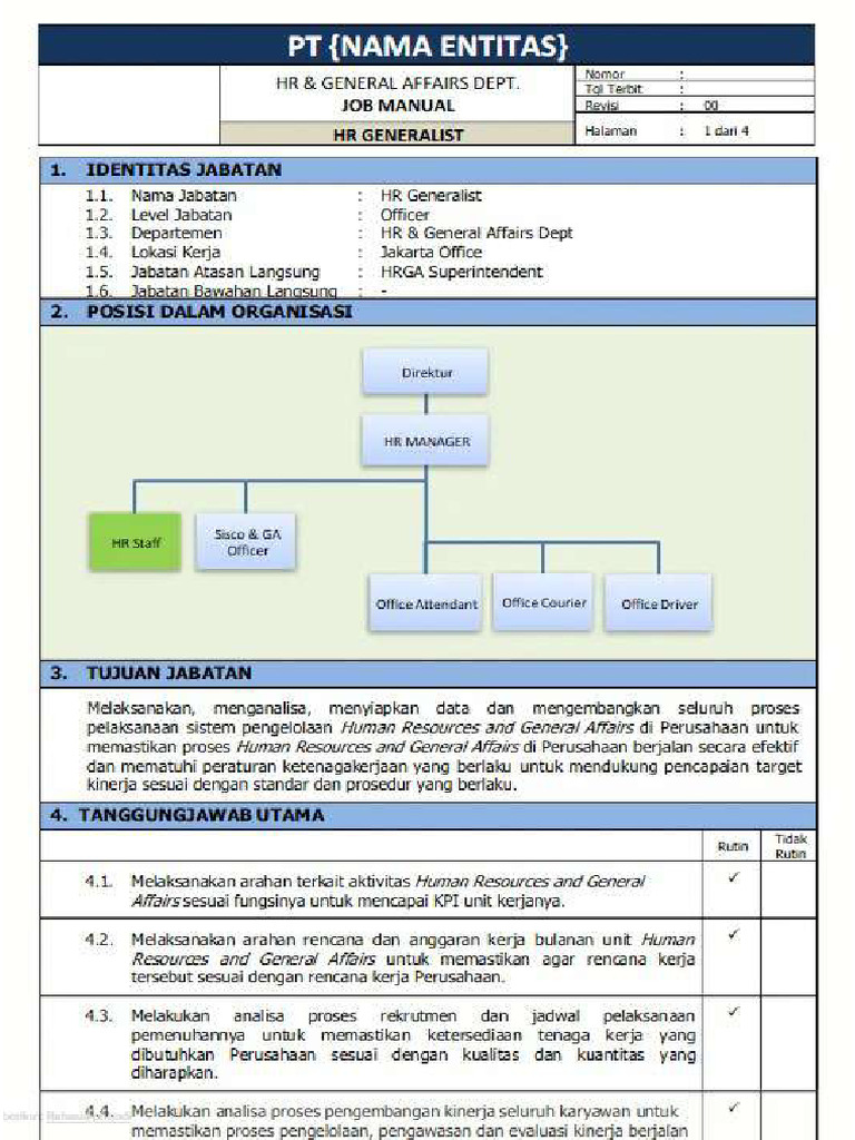 Contoh Job Description | PDF