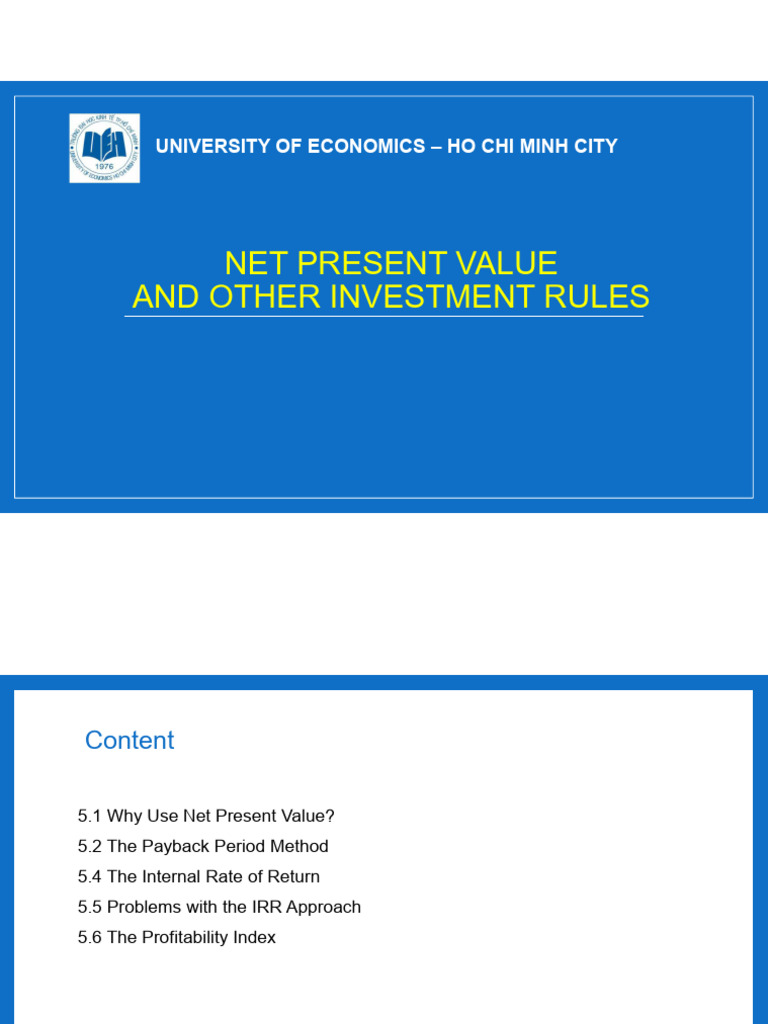 Chap 5 | PDF | Net Present Value | Internal Rate Of Return