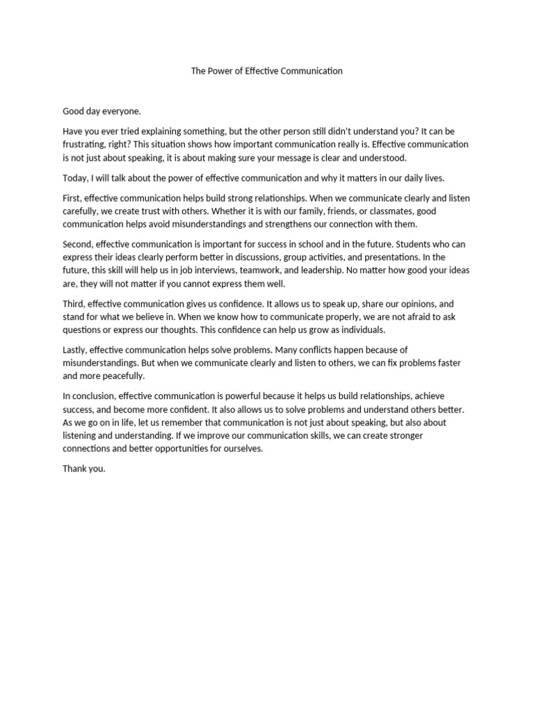 The Power of Effective Communication | PDF