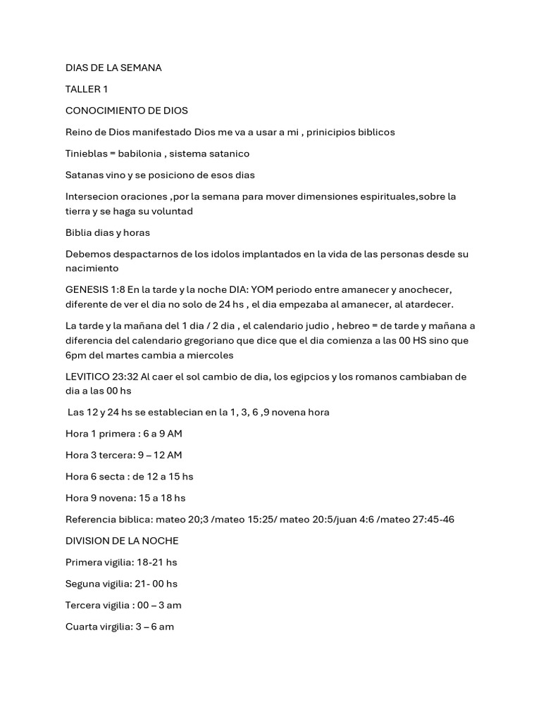 Dias de La Semana | PDF