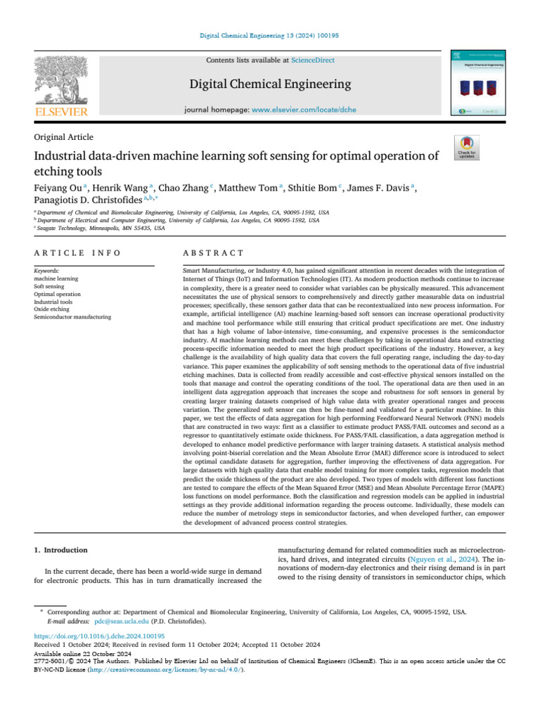 Digital Chemical Engineering | PDF | Mean Squared Error | Deep Learning