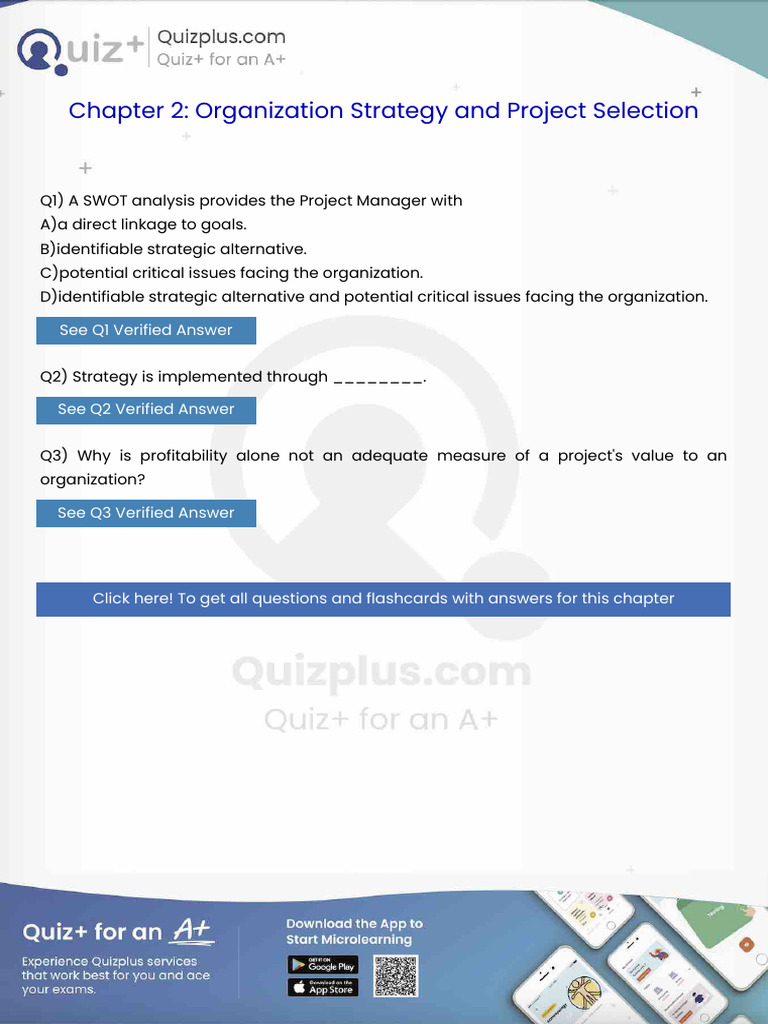 A Swot Analysis Provides The Project Manager With | PDF | Business