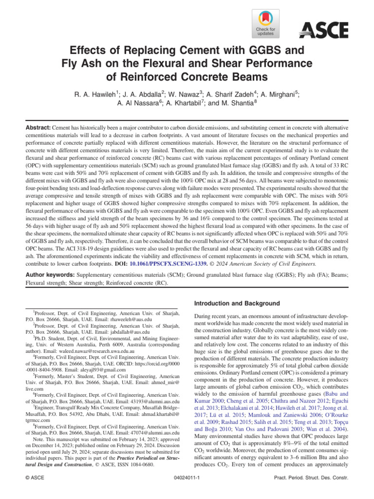 Hawileh Et Al 2024 Effects of Replacing Cement Wit 240311 170833 | PDF
