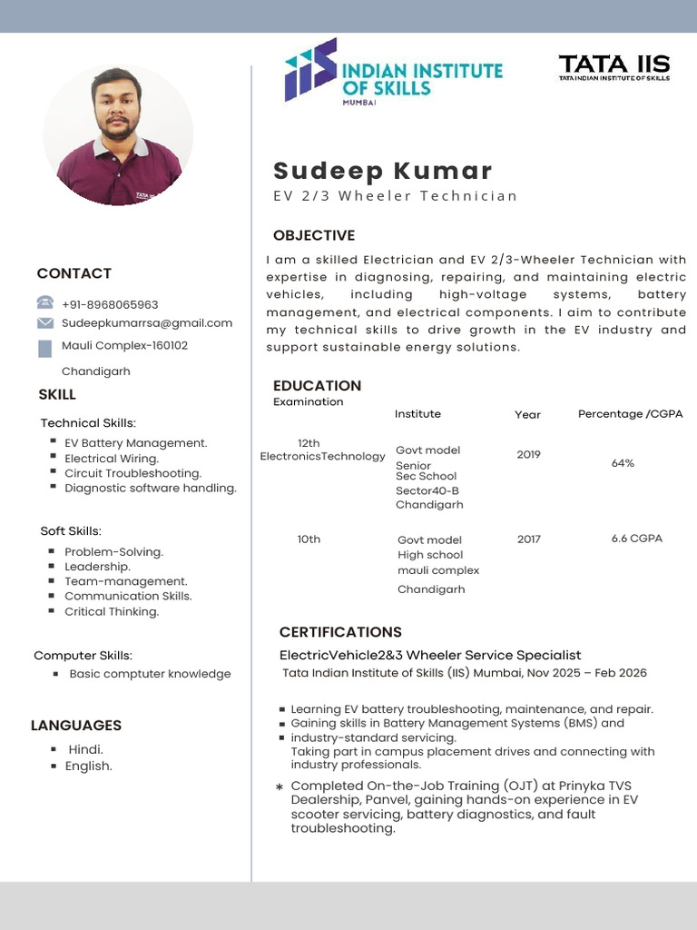 Sudeep Kumar CV - pdf-1 | PDF | Electrical Engineering | Electricity