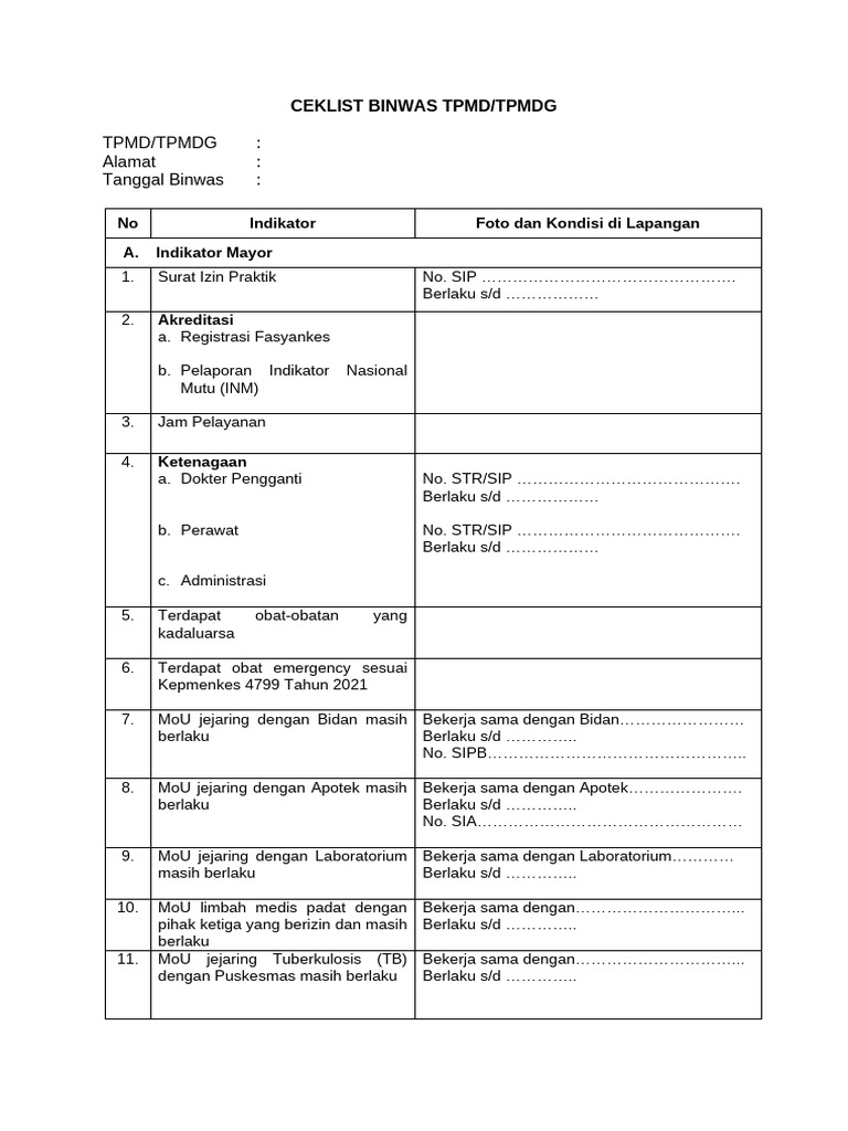 Instrumen TPMD TPMDG | PDF