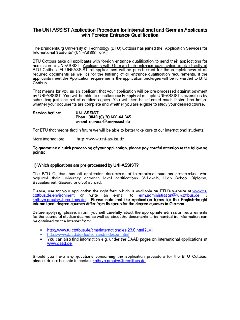 UNI - ASSIST Application Procedure | PDF | University And College ...