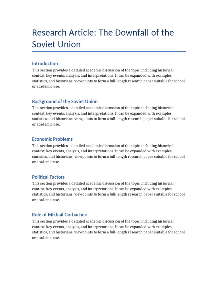 Downfall of The Soviet Union | PDF | Soviet Union | World Politics