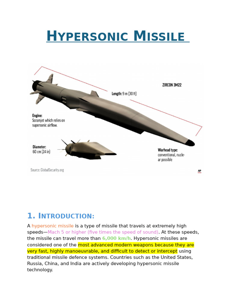 Hypersonic Missile | PDF