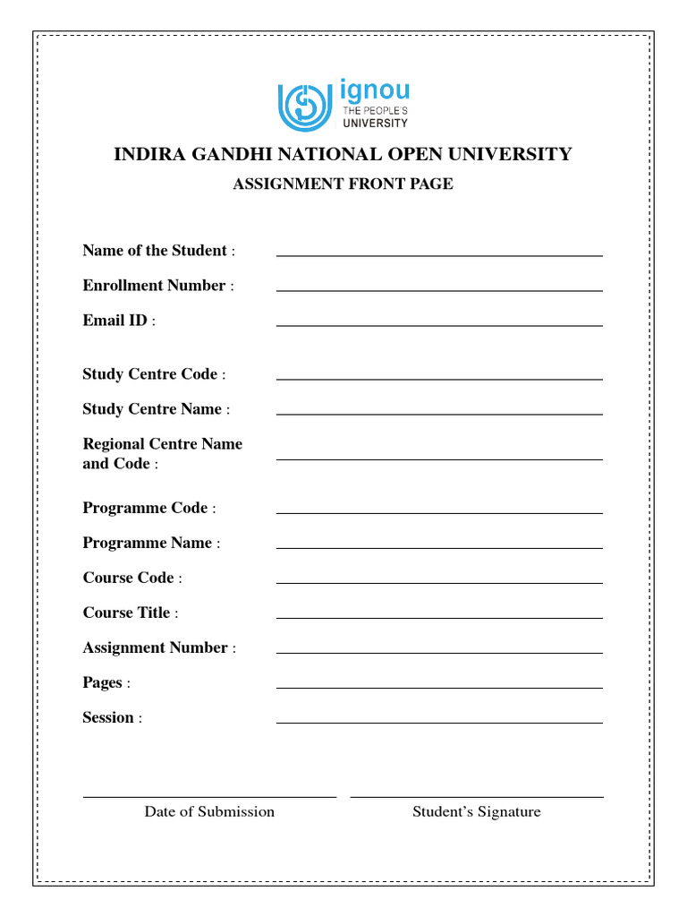 Assignments Front Page | PDF