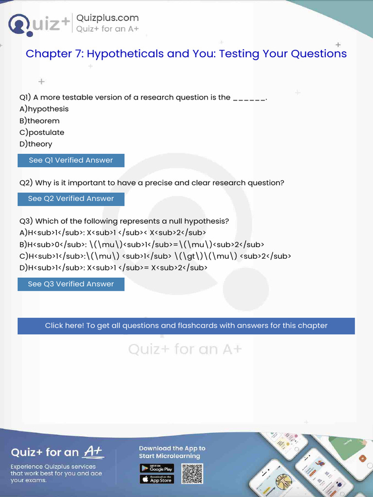 A More Testable Version of A Research Question Is The | PDF