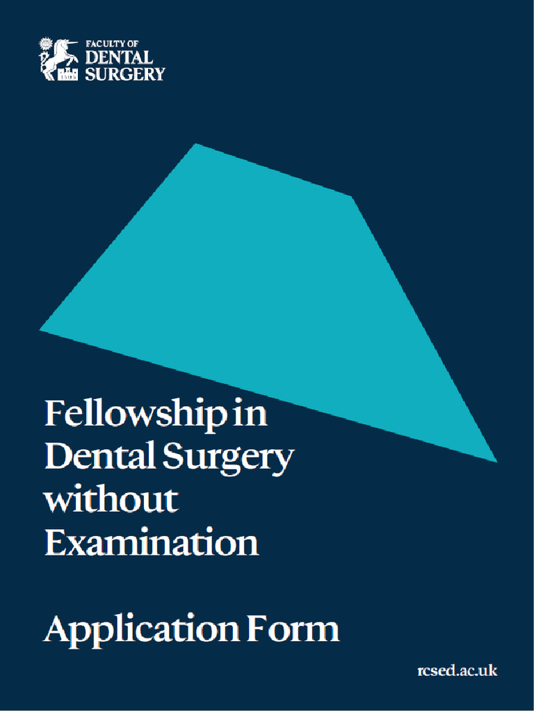 Rcsed Fds Without Examination Application Form | PDF