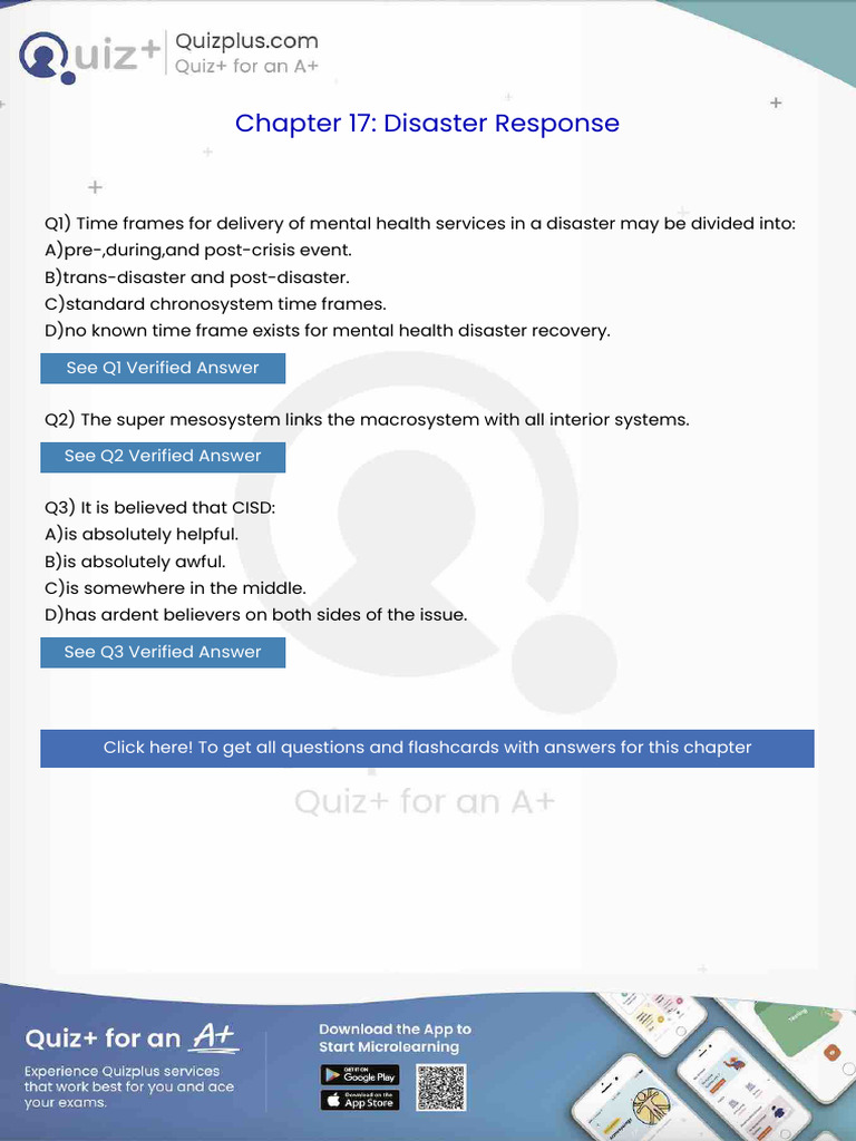 Time Frames For Delivery of Mental Health Services in A Disaster May Be ...