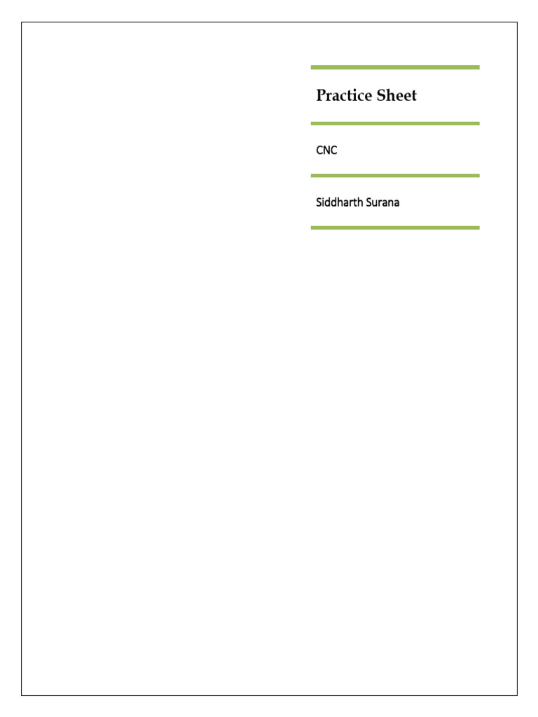Practice Sheet CNC | PDF