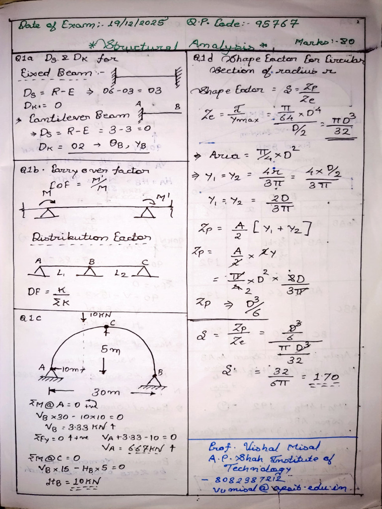 Structural Analysis 19 Dec 2025 | PDF