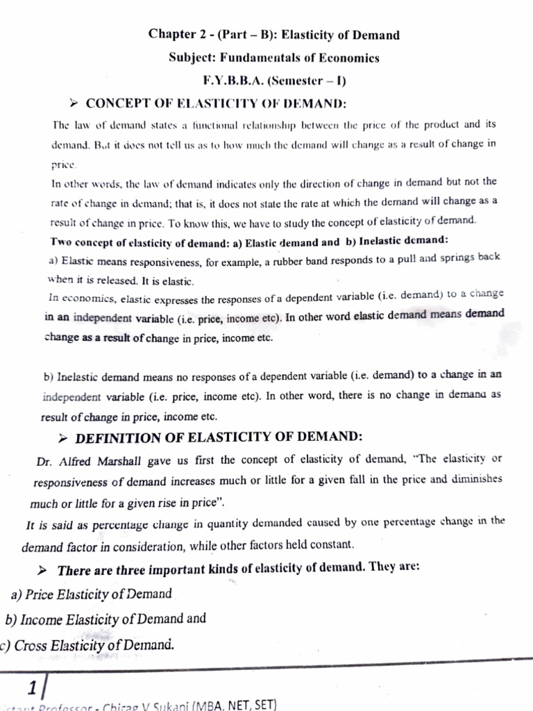 Elasticity Unit 2 Economics | PDF | Elasticity (Economics) | Demand