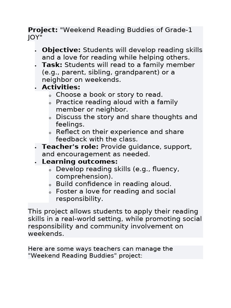 Project Proposal | PDF | Reading Comprehension | Learning Methods