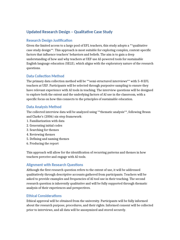 Qualitative Case Study Research Design | PDF