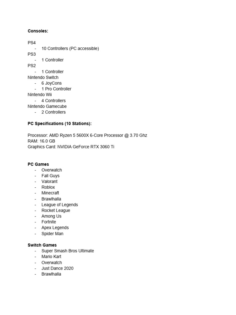Game List | PDF