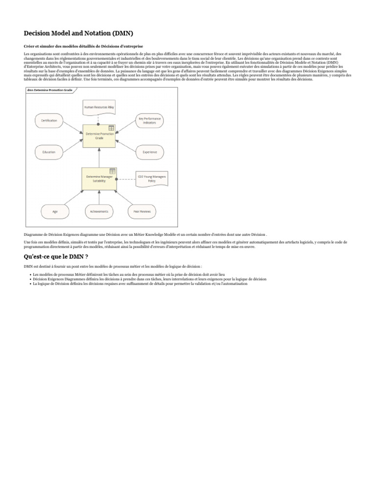 Decision Model and Notation (DMN) - Guide D'utilisateur D'enterprise ...