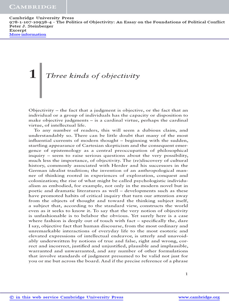 3 Kinds of Objectivity | PDF