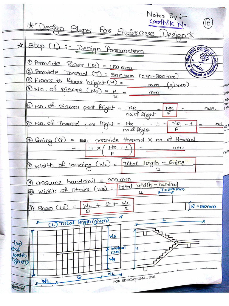 Staircase Design Steps | PDF