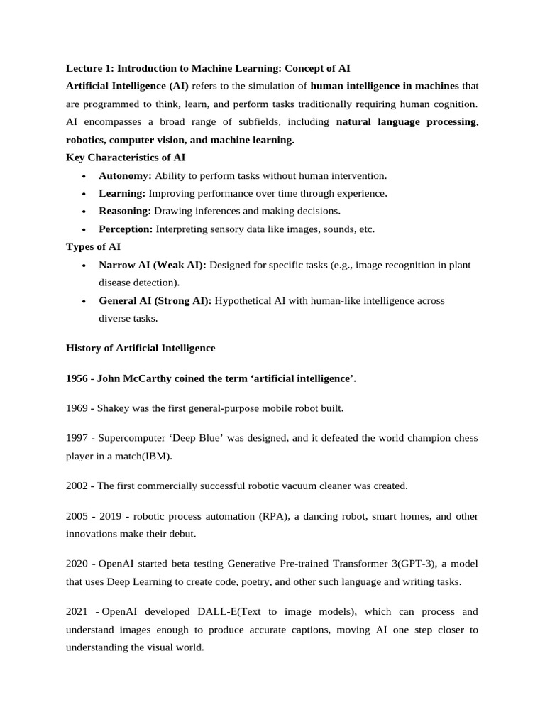 Lecture 1 | PDF | Machine Learning | Artificial Intelligence