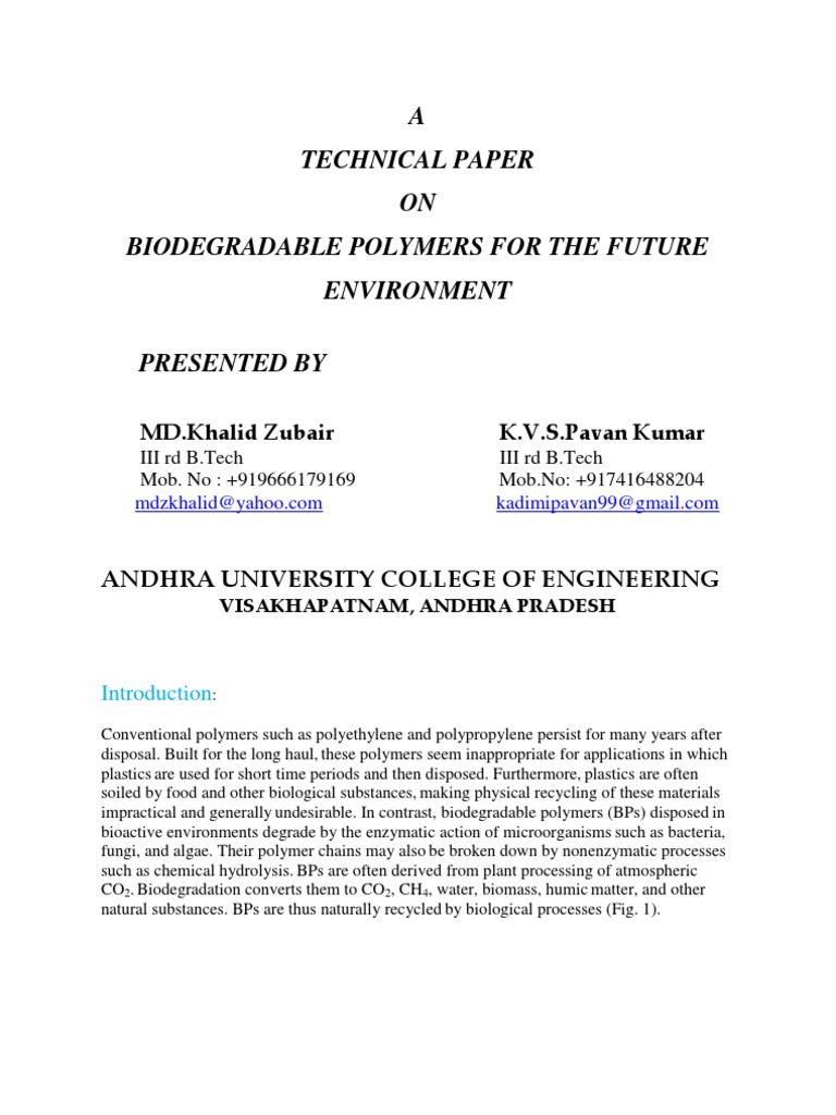 Future of Biodegradable Polymers | PDF | Biodegradation | Polymers