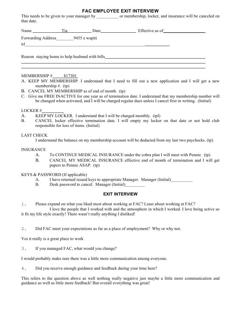 Employee Exit Interview | PDF