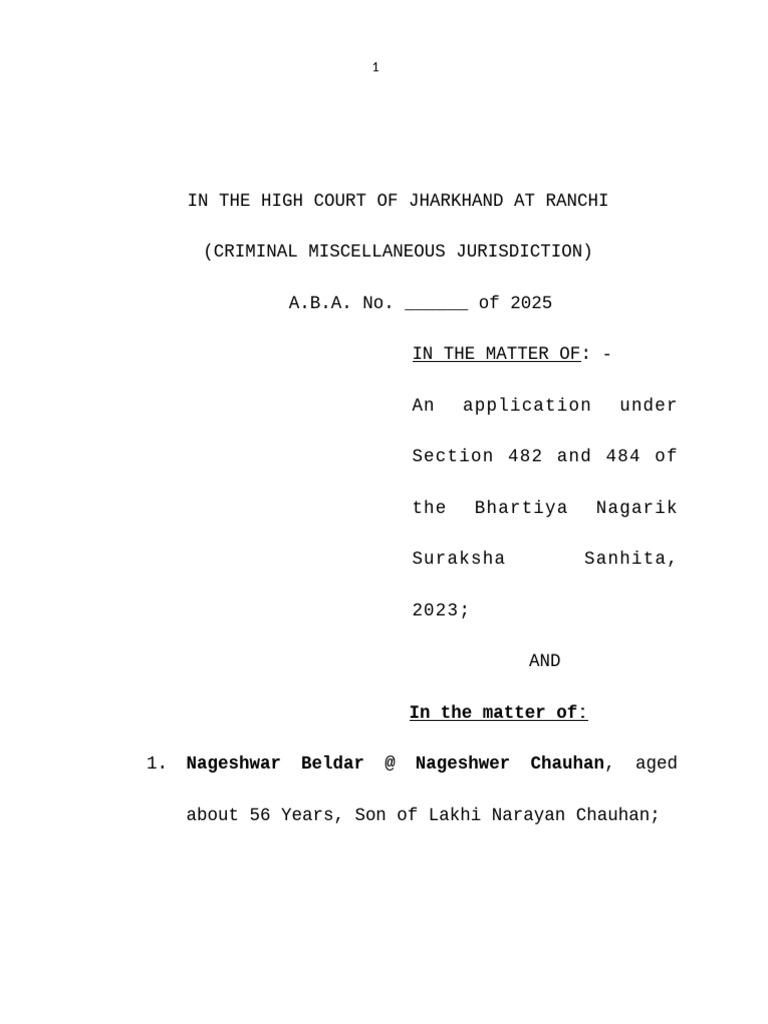 A.B..a Nageshwar Beldar at Nageshwer Chauhan and Others 80 (2) Dowry ...