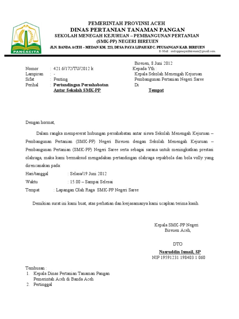 Contoh Kop Surat Sekolah Sepak Bola Contoh Kop Surat