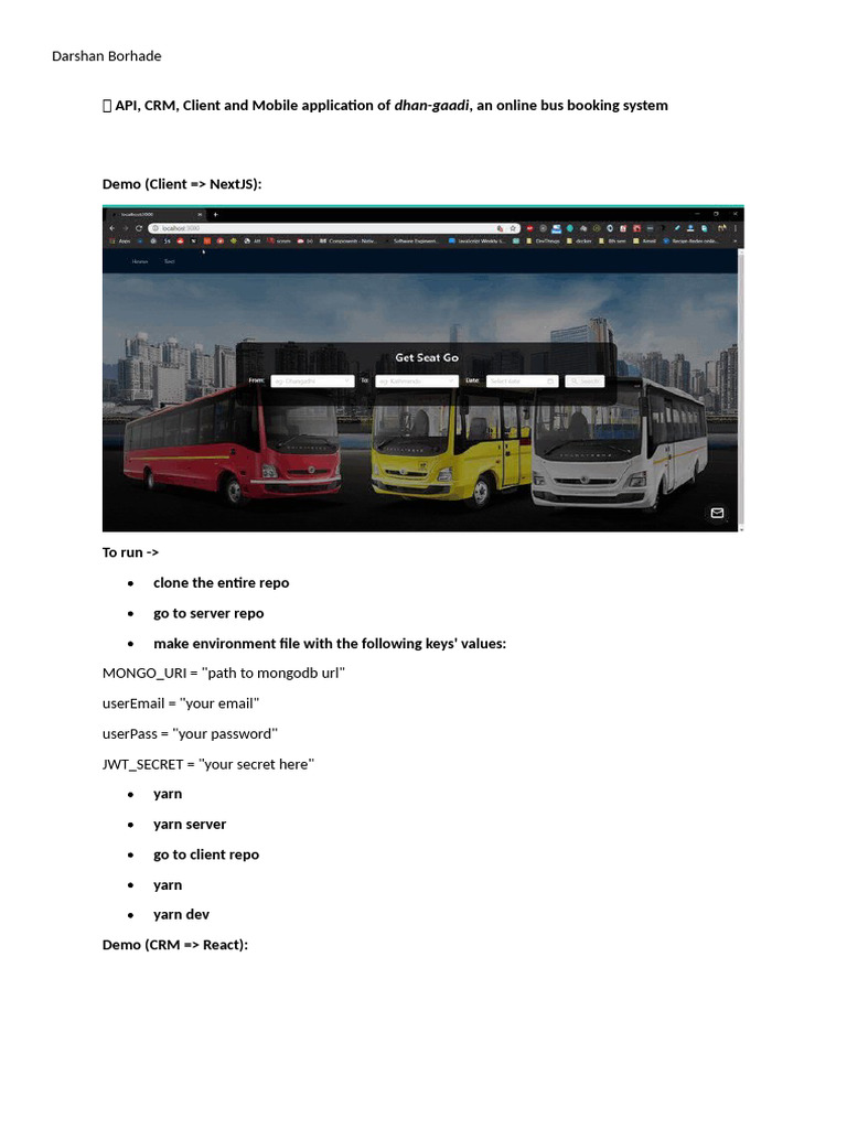 Bus Reservation System | PDF