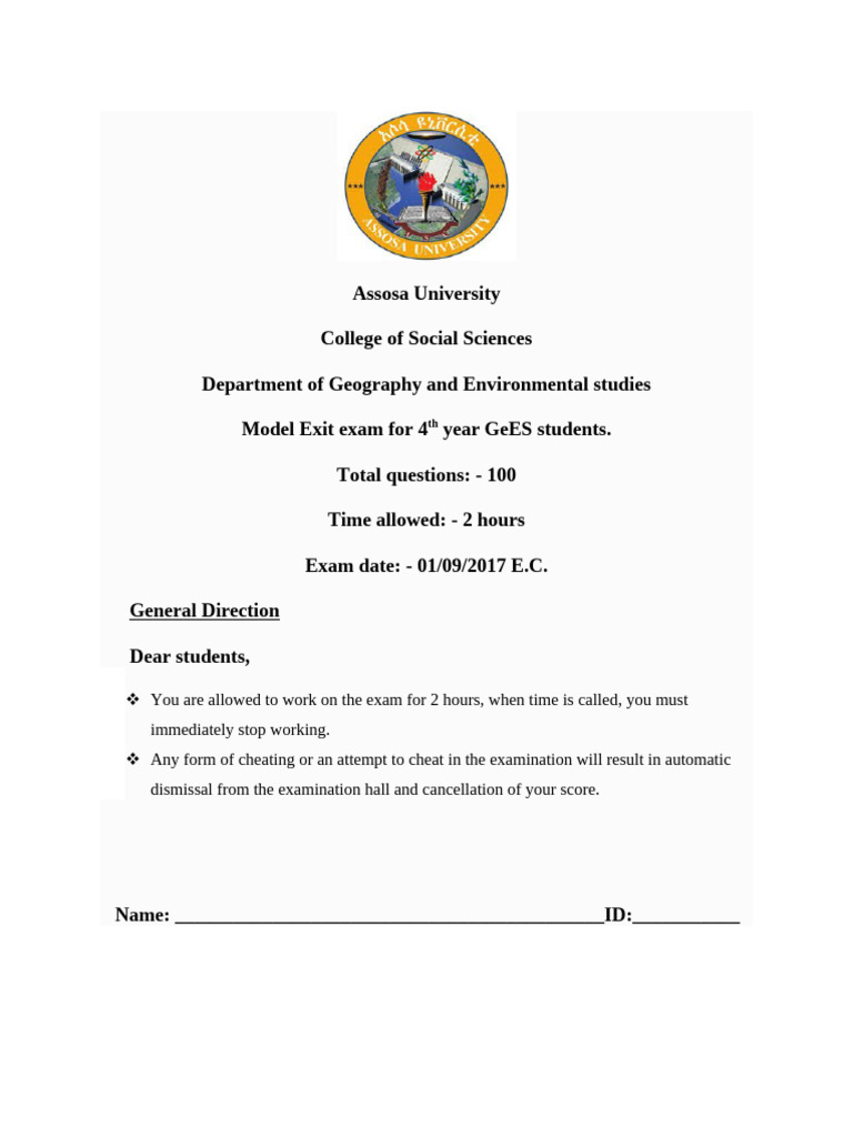 Model Exam 2017 | PDF