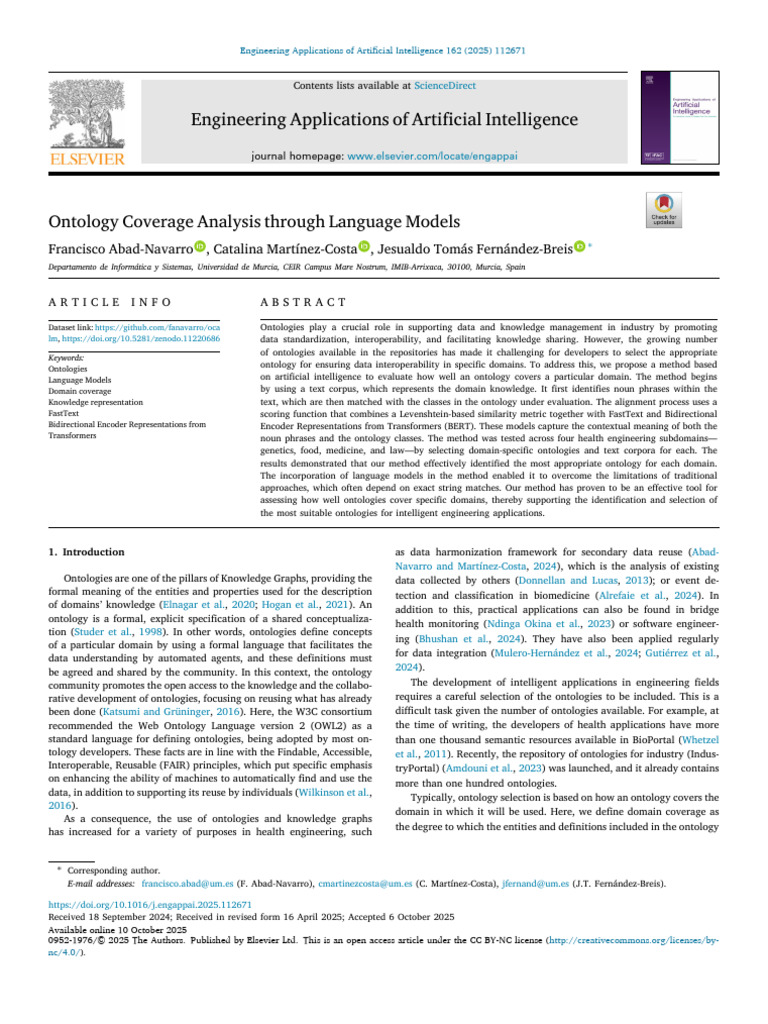 Ontology Coverage Analysis Through Language Models | PDF | Ontology ...