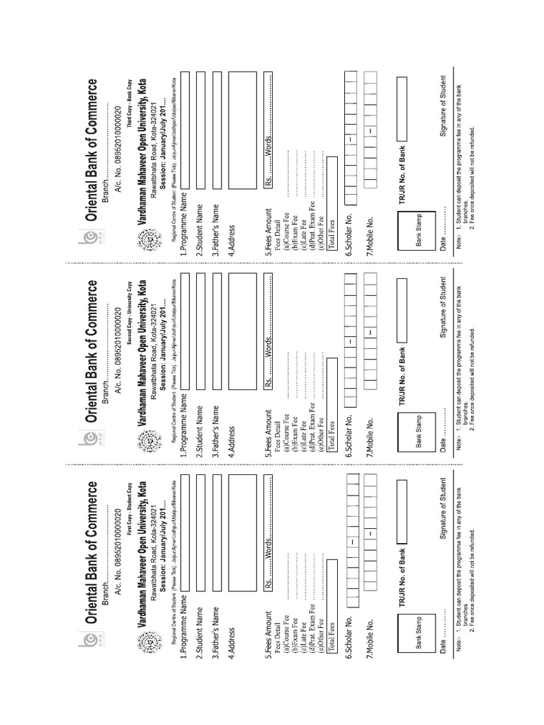 Bank Challan 0 | PDF